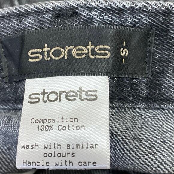 Storets Black High Waisted Frayed Raw Hem Cutoff Bermuda Denim Jeans Shorts Sz S - Picture 4 of 4